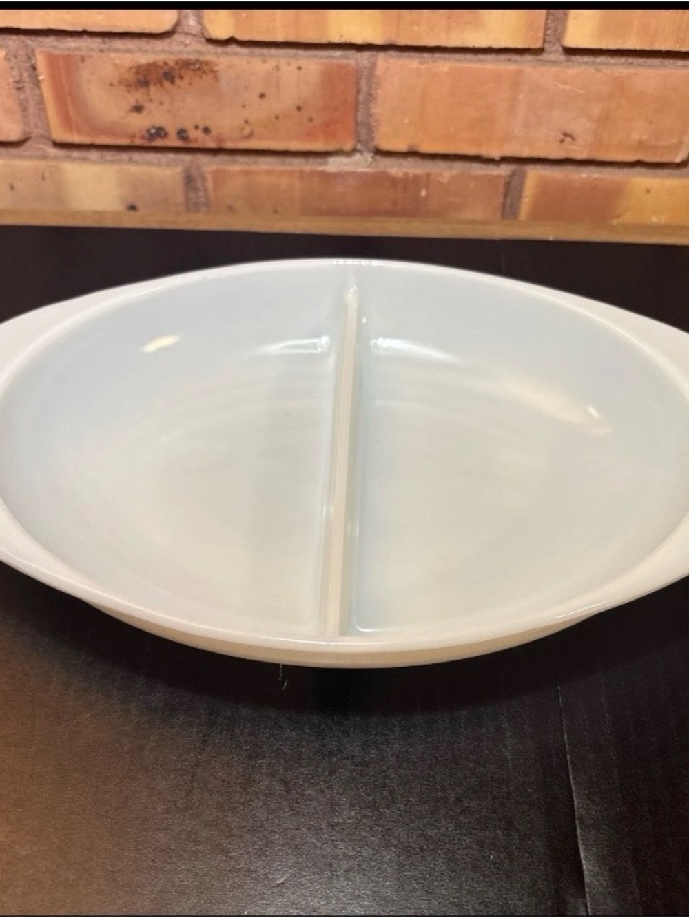 Vintage PYREX divided serving dish #1083 1.5qt milk glass serving or baking